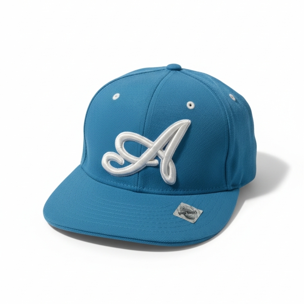 Teal Pittbull Mens Hat with White Script 'A'